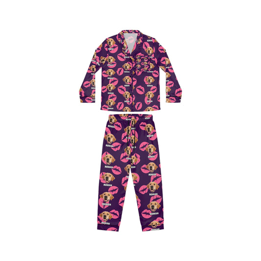 Thanksgiving pet customization Women's Satin Pajamas