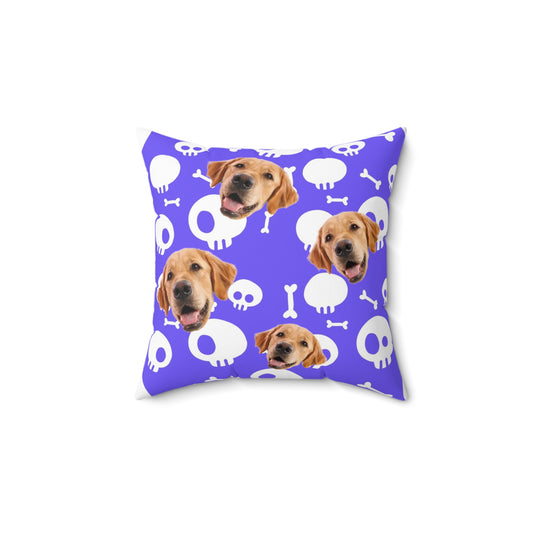 Halloween custom pet portrait square pillow