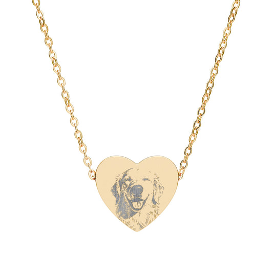 Custom Engraved Pet Portrait Necklace