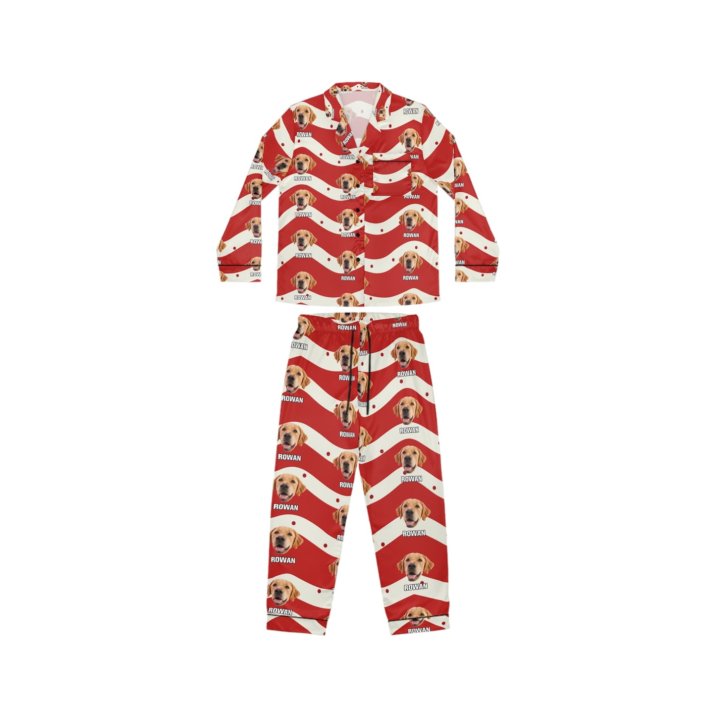 Customized Christmas pet items Women's Satin Pajamas