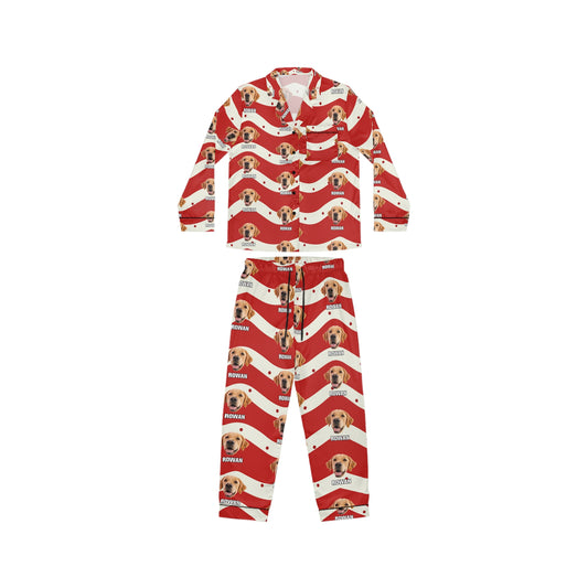 Customized Christmas pet items Women's Satin Pajamas