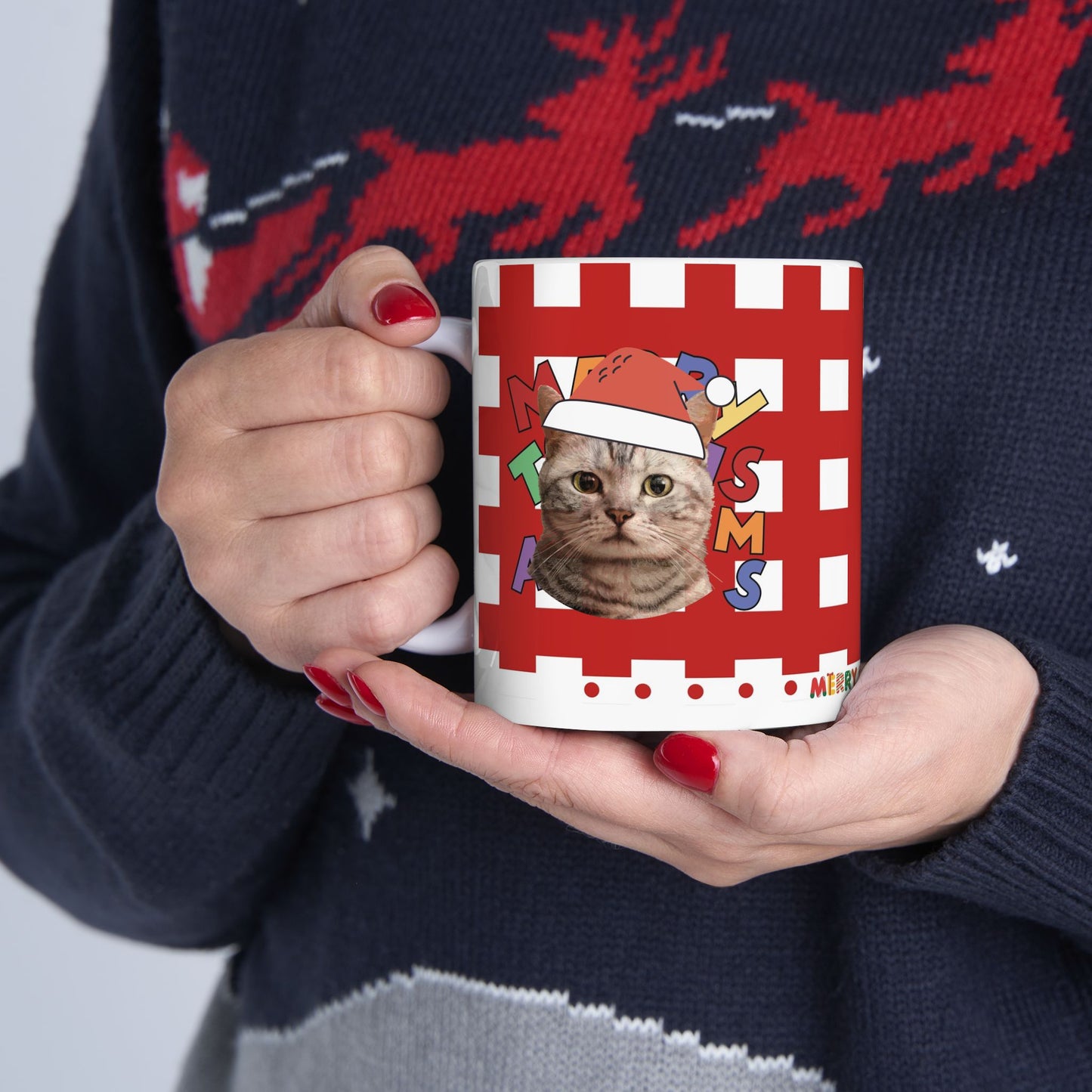 Christmas Custom Pet Portrait Cup