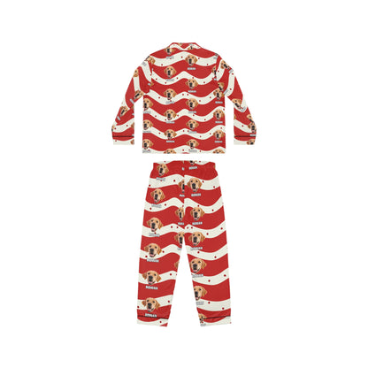 Customized Christmas pet items Women's Satin Pajamas