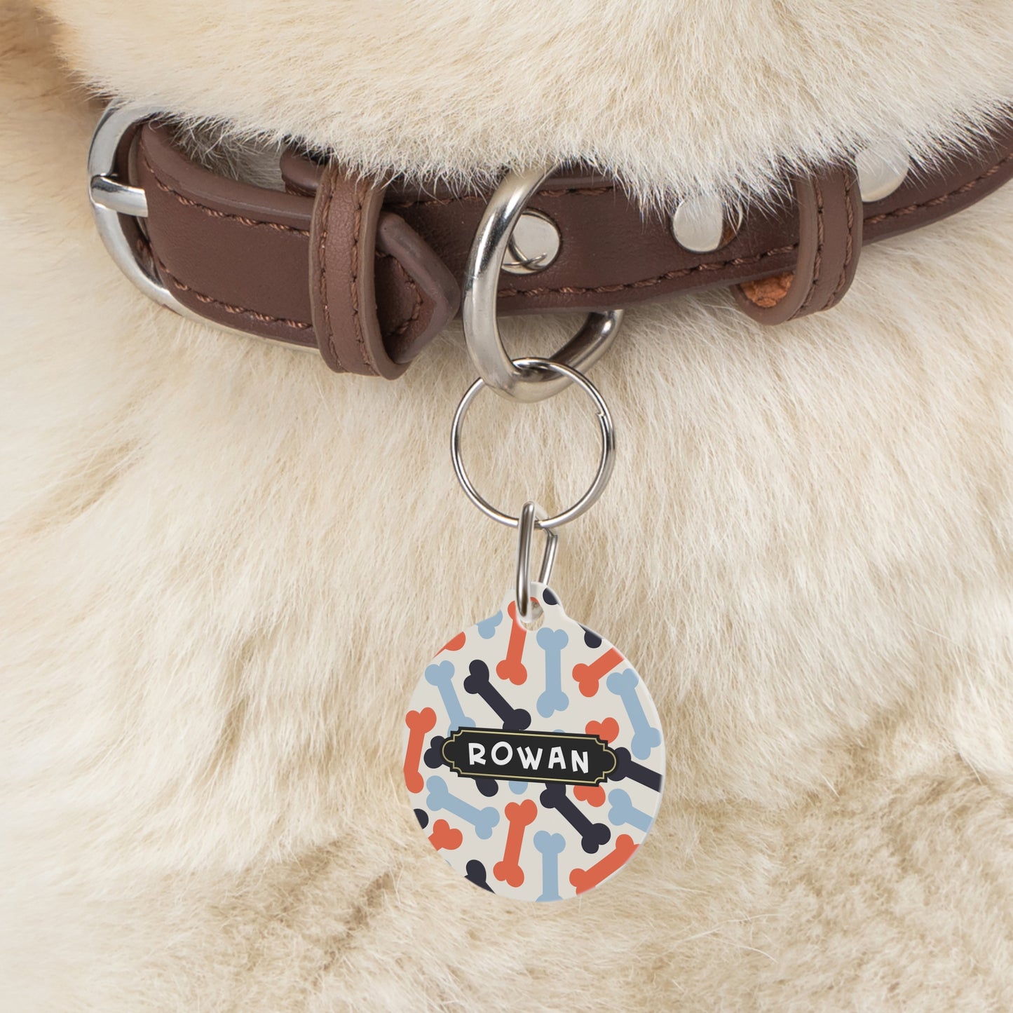 Round pet tag