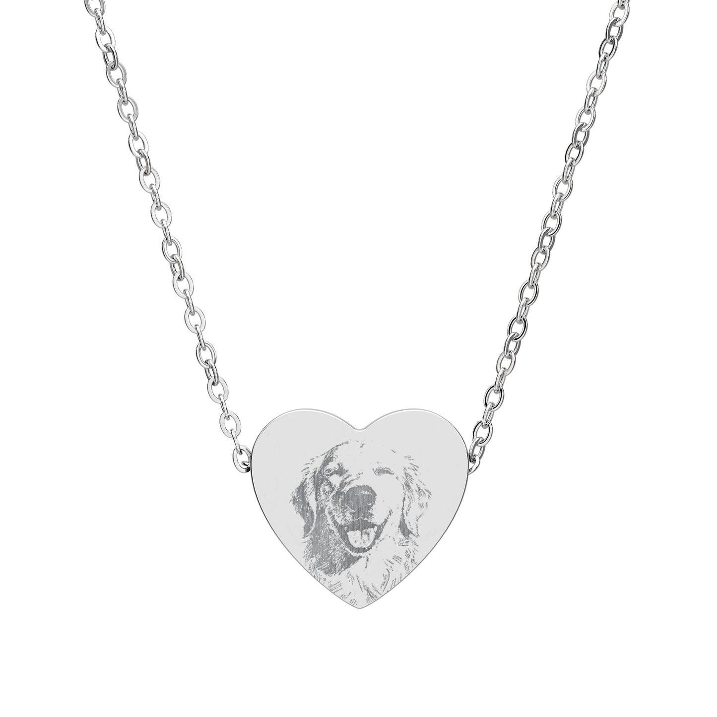 Custom Engraved Pet Portrait Necklace