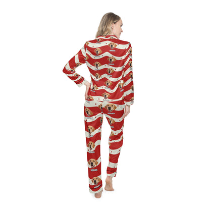 Customized Christmas pet items Women's Satin Pajamas