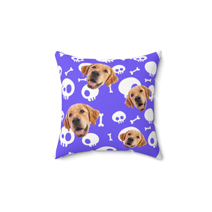 Halloween custom pet portrait square pillow
