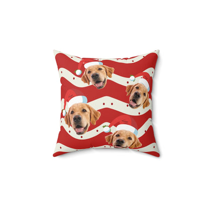 Christmas custom pet portrait square pillow