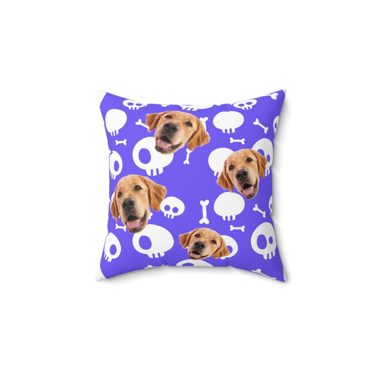 Halloween custom pet portrait square pillow