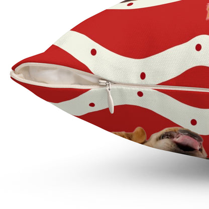 Christmas custom pet portrait square pillow