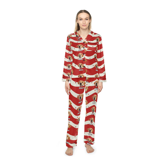 Customized Christmas pet items Women's Satin Pajamas