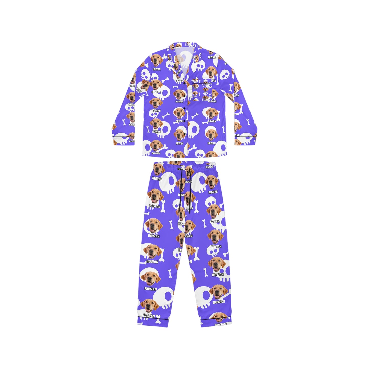 Halloween Pet Customization Women's Satin Pajamas