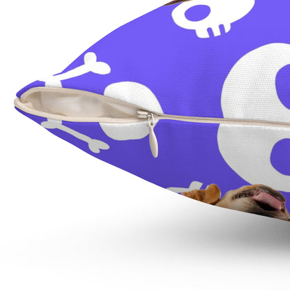 Halloween custom pet portrait square pillow