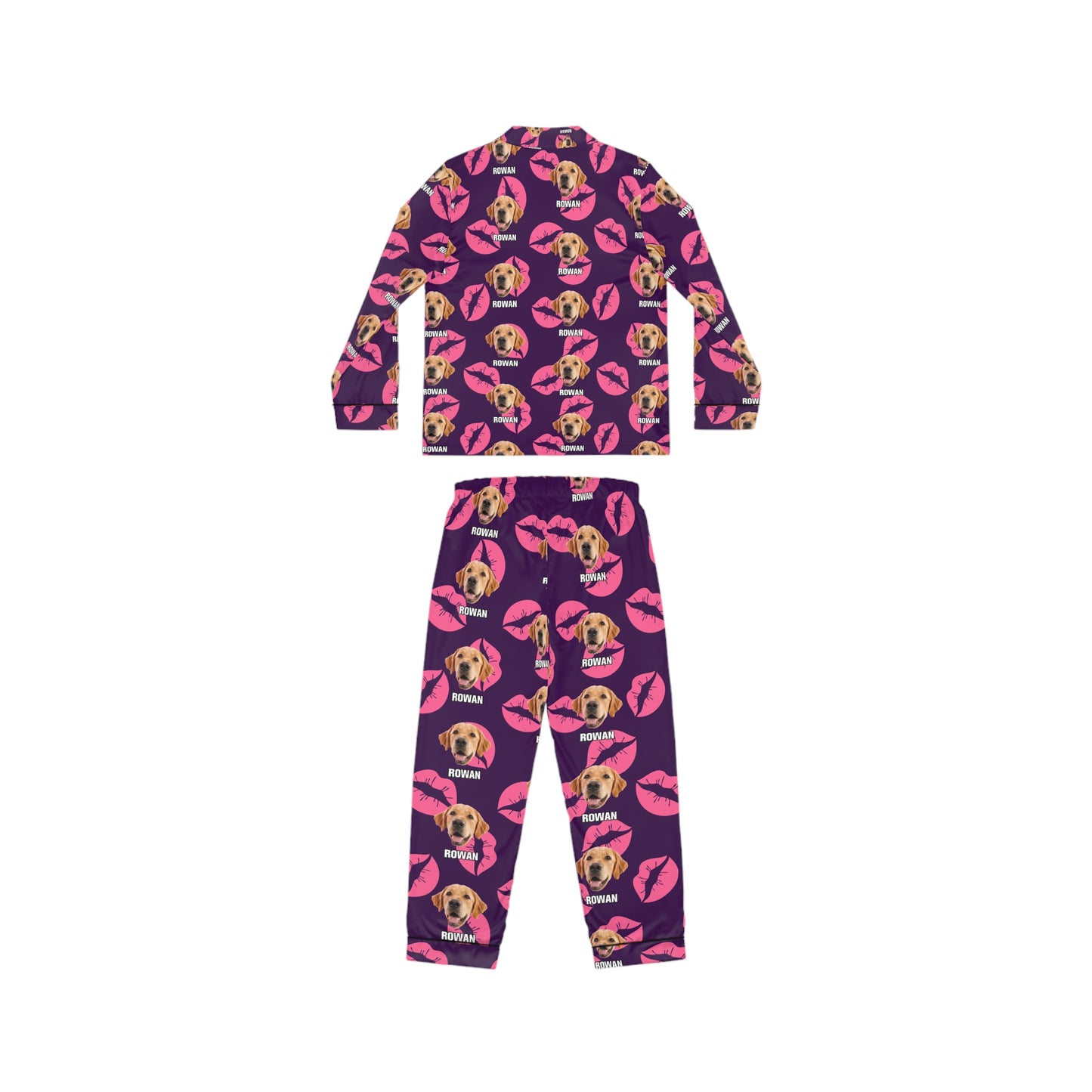 Thanksgiving pet customization Women's Satin Pajamas